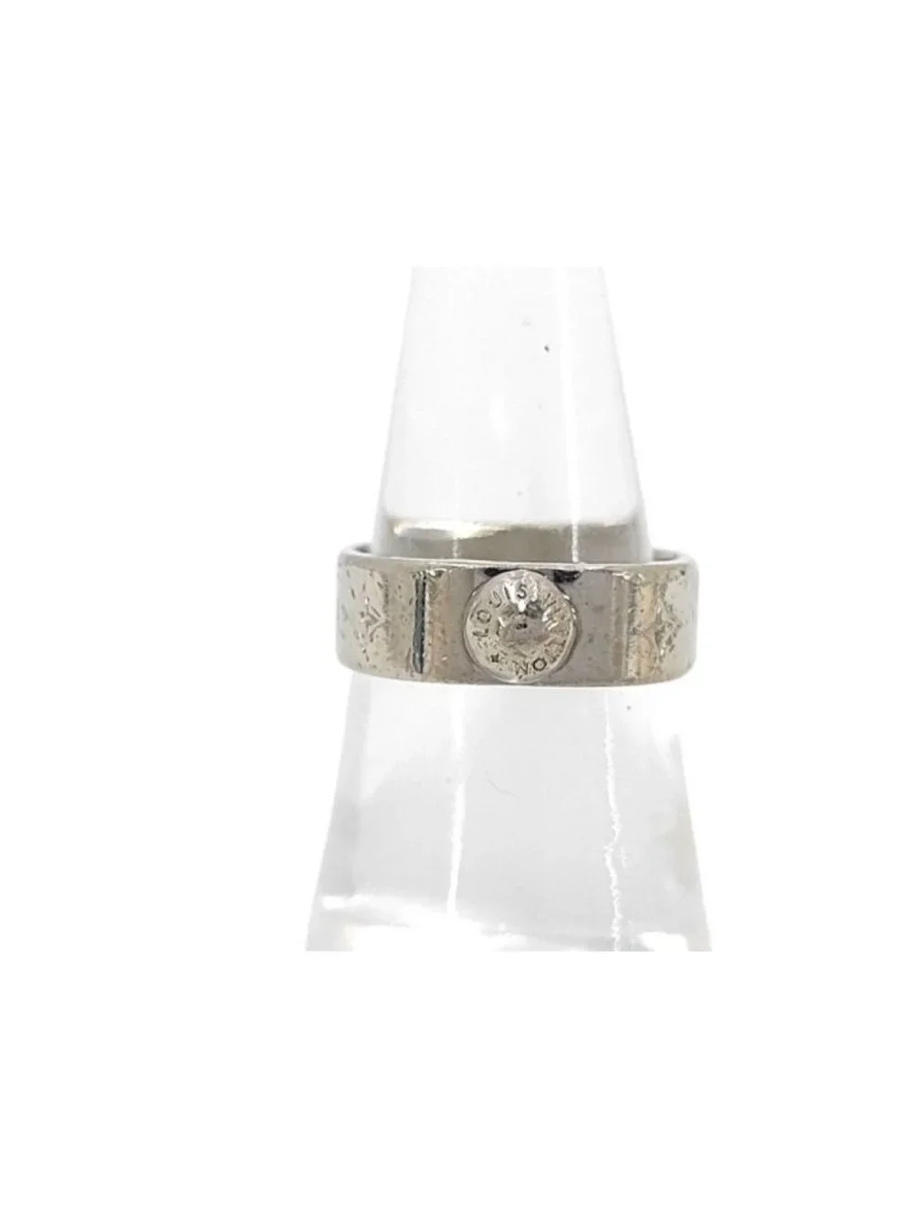 Louis Vuitton Ring Monogram Bague Nanogram Silver Metal